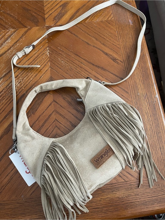 Wrangler Handbags - Wrangler Taupe Fringe Shoulder Bag